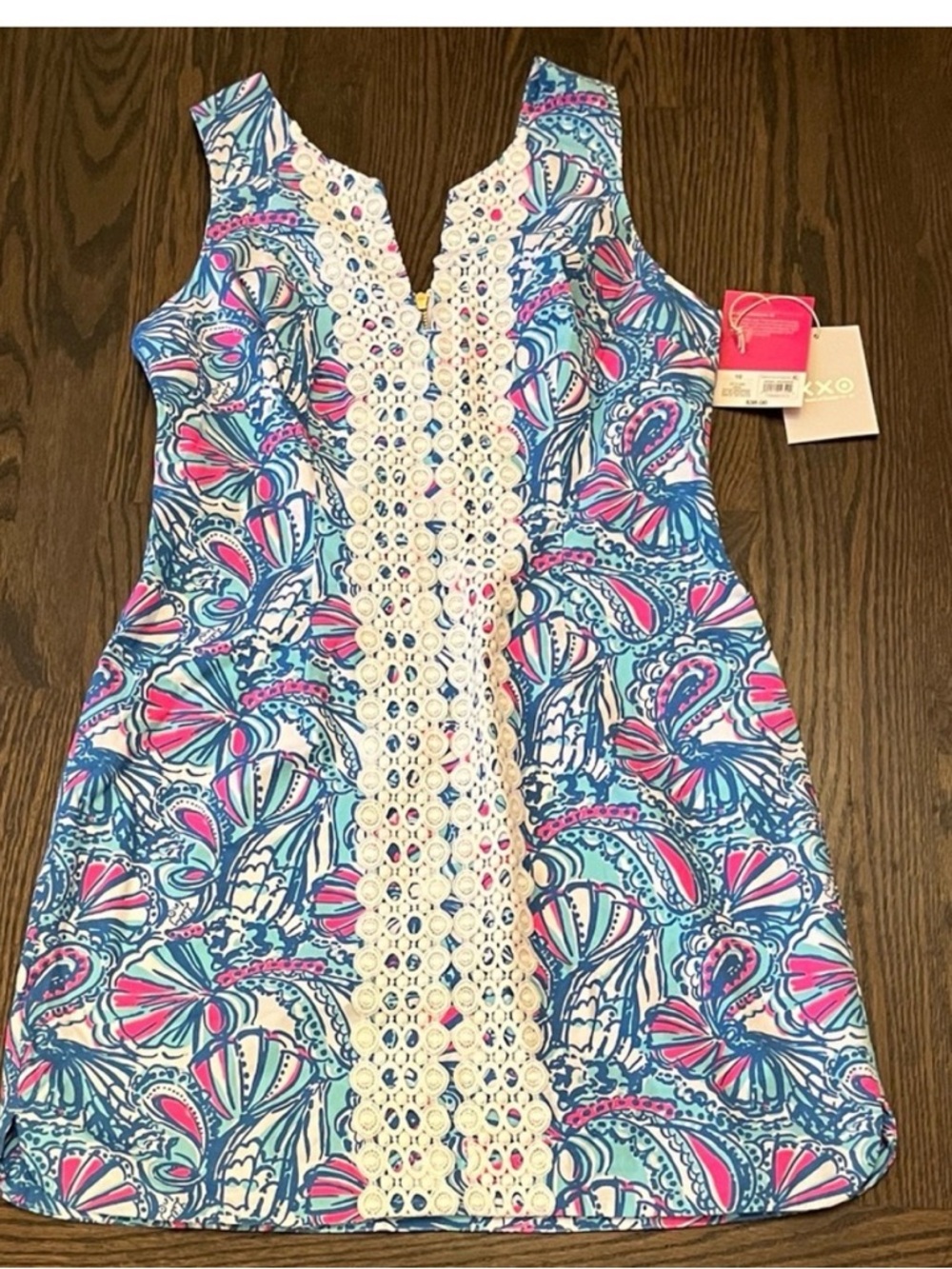 Lilly Pulitzer Blue and Pink Women’ Cotton Dress (size 10 but fits like 8)